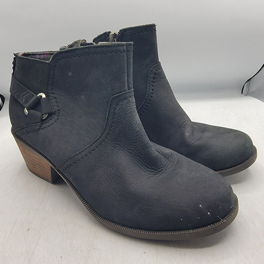 Teva Foxy Womens 7 Black Bootie Ankle Leather Zipper Walking Fashion 1008317